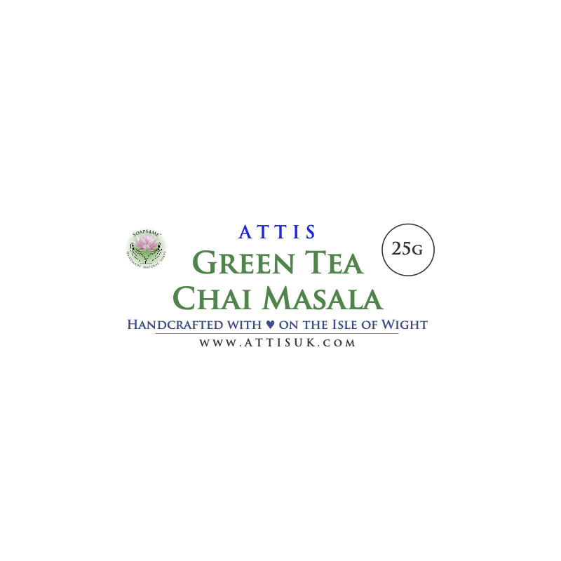 Green Tea Chai Masala | ATTIS | 25g | with Cassia, Ceylon Green Tea,