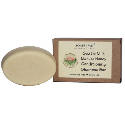 SOAPS4ME Handmade Goat's Milk and Manuka Honey Unscented Conditioning Shampoo Bar | Silk | Kaolin Clay | Aloe Vera