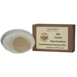 SOAPS4ME Handmade Silk Herbal Marshmallow Conditioning Shampoo Bar | with Shea Butter | Eucalyptus Essential Oil
