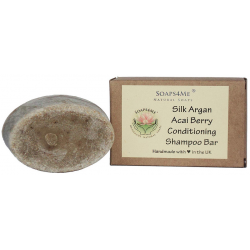 SOAPS4ME Handmade Silk Argan Acai Berry Conditioning Shampoo Bar | with Shea Butter | Tea Tree & Grapefruit Oils