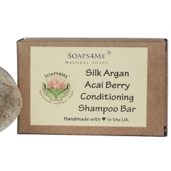 SOAPS4ME Handmade Silk Argan Acai Berry Conditioning Shampoo Bar | with Shea Butter | Tea Tree & Grapefruit Oils