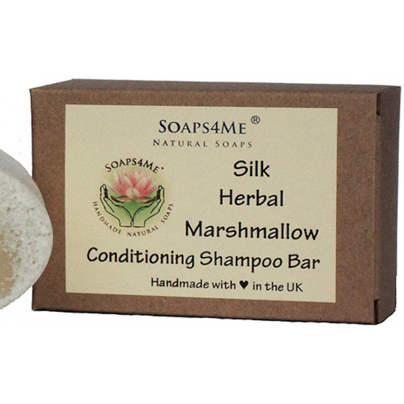 SOAPS4ME Handmade Silk Herbal Marshmallow Conditioning Shampoo Bar | with Shea Butter | Eucalyptus Essential Oil
