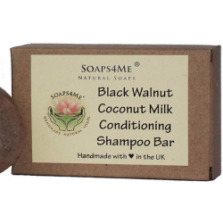 SOAPS4ME Handmade Silk Black Walnut & Coconut Milk Conditioning Shampoo Bar | with Kaolin Clay | Lavender