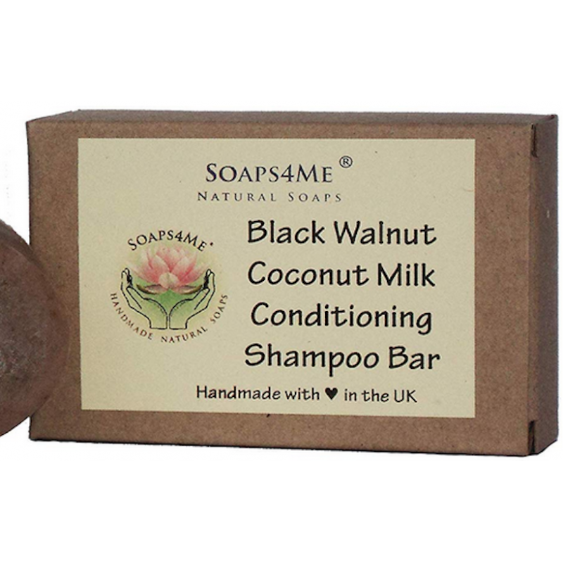 SOAPS4ME Handmade Silk Black Walnut & Coconut Milk Conditioning Shampoo Bar | with Kaolin Clay | Lavender