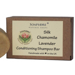 SOAPS4ME Handmade Silk Chamomile & Lavender Conditioning Shampoo Bar | with Rhassoul Clay | Lavender Essential Oil