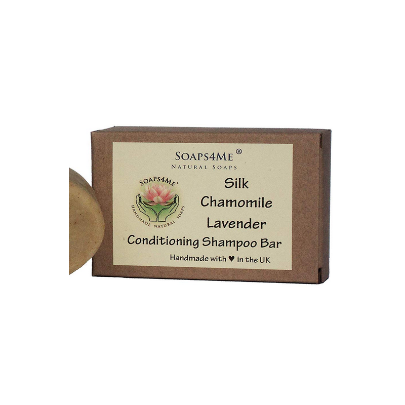 SOAPS4ME Handmade Silk Chamomile & Lavender Conditioning Shampoo Bar | with Rhassoul Clay | Lavender Essential Oil