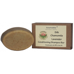 SOAPS4ME Handmade Silk Chamomile & Lavender Conditioning Shampoo Bar | with Rhassoul Clay | Lavender Essential Oil