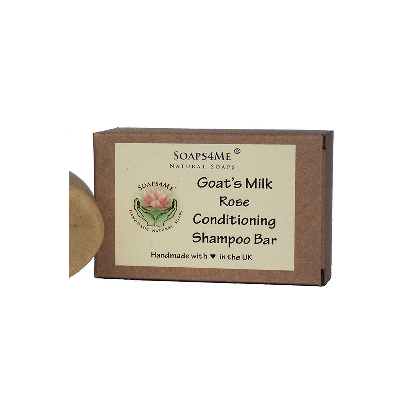 SOAPS4ME Handmade Goat's Milk and Rose Conditioning Shampoo Bar | with Rose Geranium Essential Oil