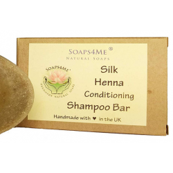 SOAPS4ME Handmade Silk Henna Conditioning Shampoo Bar | with Amla | Tea Tree & Orange Essential Oils