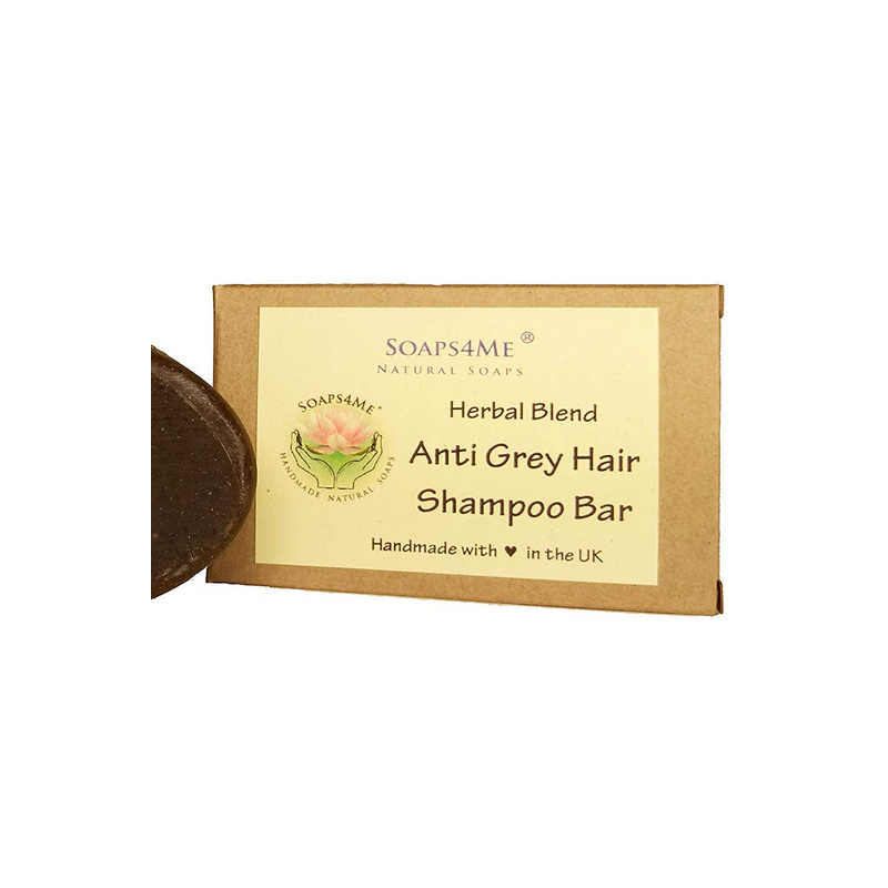 SOAPS4ME Handmade Anti Grey Hair Herbal Blend Shampoo Bar | with Cassia | Henna | Indigo | Amla | Tulsi | Shikakai