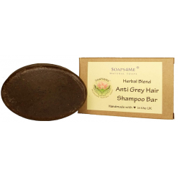 SOAPS4ME Handmade Anti Grey Hair Herbal Blend Shampoo Bar | with Cassia | Henna | Indigo | Amla | Tulsi | Shikakai