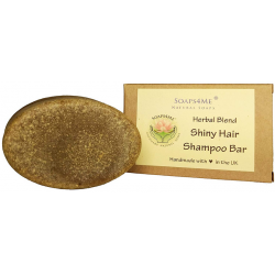 SOAPS4ME Handmade Shiny Hair Herbal Blend Shampoo Bar | with Ginger Root  | Henna | Chia Seed | Amla | Tulsi