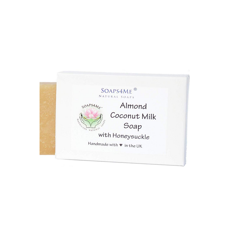 SOAPS4ME Organic Coconut Oil, Almond Milk, Honeysuckle, Natural Handmade Soap