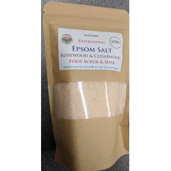 SOAPS4ME Exfoliating Epsom Salt Rosewood & Cedarwood Foot Scrub & Soak 250 GRAM